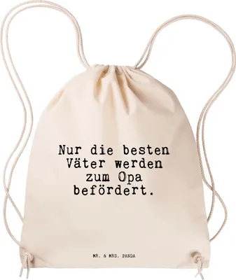 Produktbild von Mr. & Mrs. Panda gym tasche Nur die besten Väter... - Transparent - Geschenk, Stoffbeutel, Beutel Rucksack, Familie, Sprüche, Turnbeutel, bester Opa, Papa, wander