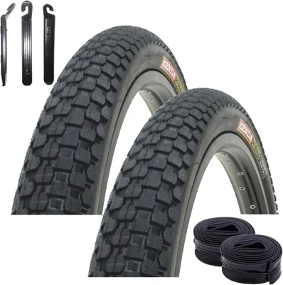 Produktbild von 2 x Kenda K-Rad K-905 20" BMX Fahrradreifen in Schwarz 58-406 (20 x 2.35) + 2 passende Schläuche DV inkl. maxxi4you Reifenheber
