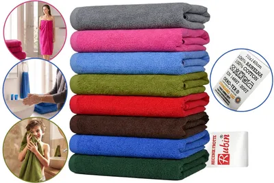 Produktbild von Hochwertiges 70x140cm Badetuch 100% Baumwolle Frottee Saugfähig