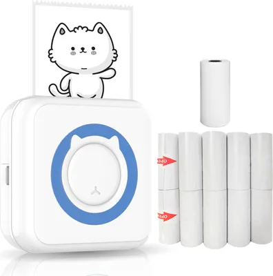 Produktbild von Mini tlačiareň Foto tlačiareň pre smartfón Bluetooth Okamžitá termálna tlačiareň s 10 samolepiacimi papierovými kotúčmi 1 termálny papierový kotúč kompatibilný s iOS Android