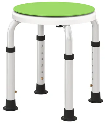 Produktbild von Duschhocker, rutschfester Duschsitz, h?henverstellbarer Badhocker, 360¡ã drehbar, Aluminium
