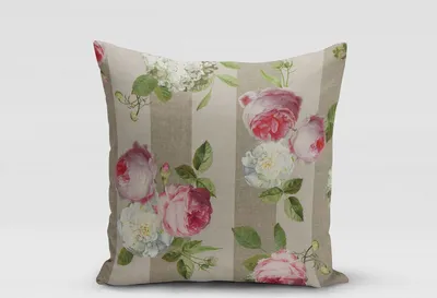Produktbild von SCHÖNER LEBEN. Kissenhülle Outdoor Streifen Hortensien hellgrau grün Größe 80x80cm (HxB) 80x80cm (HxB) Größe
