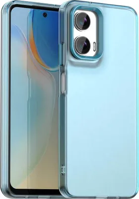 Produktbild von Handyhülle für Motorola Moto G35 Schlank Durchscheinend Matt Stoßfest Schutzhülle Blau