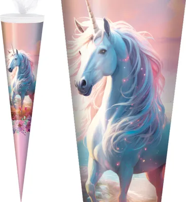 Produktbild von Stylex Schultüte 70 cm Mädchen 2025, Motiv:Einhorn