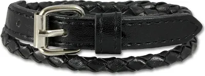 Image de SilberDream Bracelet en cuir Bijoux de bras noir tressé Hommes LAC038S