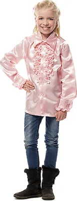 Produktbild von L310033N-164 rosa Kinder Rüschenhemd Discohemd Gr.164
