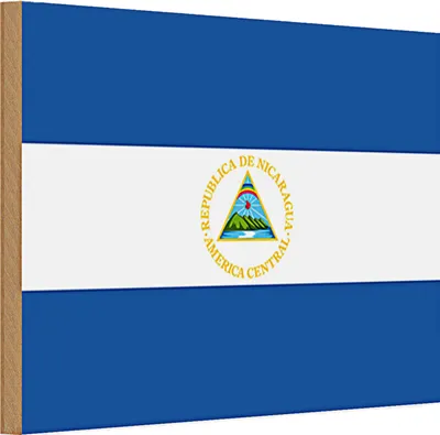 Produktbild von Holzschild Flagge Nicaragua 30x20cm Flag of Nicaragua