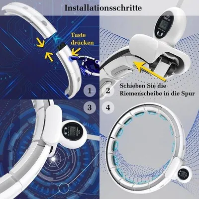 Produktbild von Gewichtsverlies-Hula-Hoop für Erwachsene mit Sportgurtel - 20 Einstellungen - XXXL 148 cm Umfang - Fitness-Hula-Hoop mit intelligentem Zähler