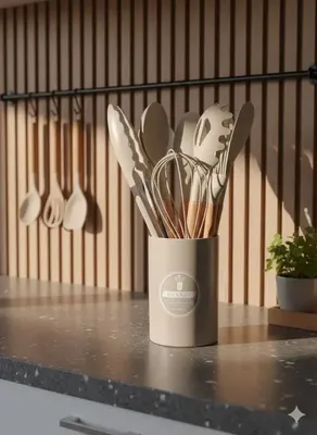 Produktbild von Bavary Collection Küchenutensil 11-teilig Creme Holz / Silikon