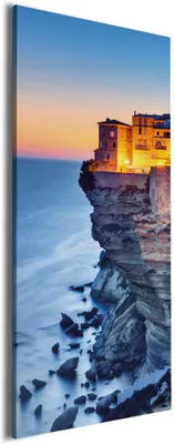 Produktbild von Wallario Premium Leinwandbild Haus an der Klippe in Größe 80 x 200 cm