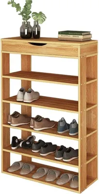 Produktbild von Holz Schuhregal 5 Ebenen Schuhschrank Schuhablage Standregal Schuhständer für