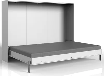 Produktbild von Schrankbett 140x200 cm weiß Jugendbett Gästebett Klappbett JOKSI-43, B/H/T 212/154/43 cm