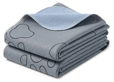 Immagine prodotto di Tappetino impermeabile grigio per l'addestramento dei cuccioli – Assorbente per l'urina dei cani – 122 x 91 cm – confezione da 2 pezzi