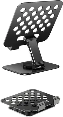 Image de Support universel pour ordinateur portable - Élasticité réglable - Pliable à plusieurs angles (noir)