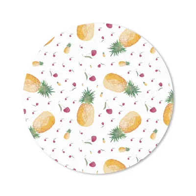 Produktbild von MuchoWow® Mauspad Mousepad Ananas - Kirschen - Aquarelle 20x20 cm - Mousepads - Maus Mat - Pad - Mausunterlage - Schreibtischmatte