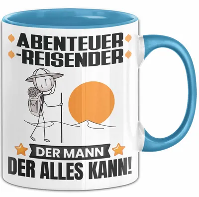 Produktbild von Abenteurreisender Tasse Geschenk für Abenteurreisender Der Mann Der Alles Kann Geschenkidee zum Geburtstag (Blau)