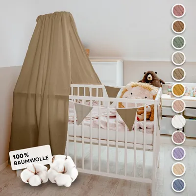 Produktbild von Babybett Himmel aus 100% Musselin - luftiger Baldachin