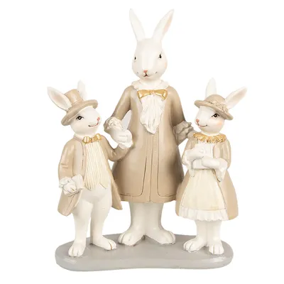Produktbild von Clayre & Eef Figur Kaninchen 21 cm Weiß Braun Polyresin