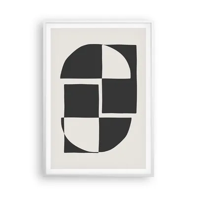 Produktbild von Gerahmtes Poster - Weißer Rahmen - Abstraktion Kontrast Figuren - 70x100 cm - Wand Bild - Wanddeko - Wandbilder - Kunstposter - Wandposter - Bilderrahmen - Bilder - Kunstdruck - P2WPA70x100-4495