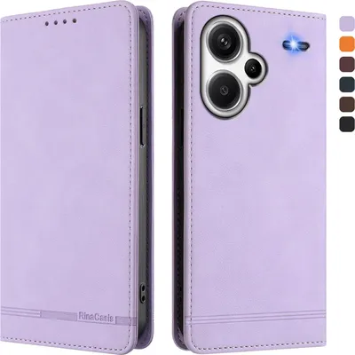 Produktbild von Hülle für Xiaomi Redmi Note 13 Pro+, Retro Kunstleder Ständer Klapphülle mit Kartenfächer und Magnetische Violett