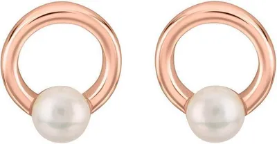 Produktbild von Damen Perlenohrstecker aus 925er Silber, rosévergoldet