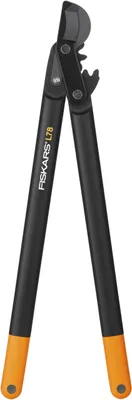 Zdjęcie produktu dla Nożyce Fiskars PowerGear II do cięcia świeżego drewna, z przekładnią bypass, powłoka antyprzywierająca, hartowana stal precyzyjna, długość: 70 cm, kolor: czarny/pomarańczowy, model L78, numer katalogowy: 1000584 – rozmiar L78 (średnica gałęzi: 5 cm, długość: 70 cm)