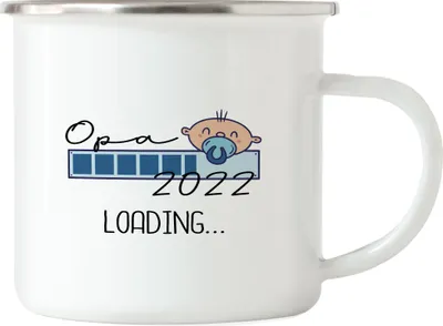 Produktbild von Opa Loading 2022 Emaille- Tasse für werdende Opas zur Geburt Enkel Enkelin Babynews Ich werde Opa Geschenk Tasse