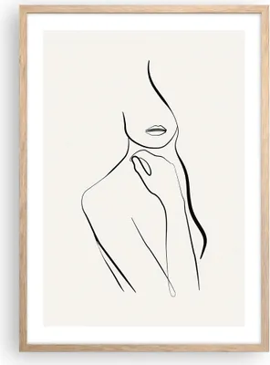 Produktbild von Gerahmtes Poster - Rahmen in heller Eiche - Frau Skizze Zeichnung - 50x70 cm - Wand Bild - Wanddeko - Wandbilder - Kunstposter - Wandposter - Bilderrahmen - Bilder - Kunstdruck - P2NPA50x70-5045