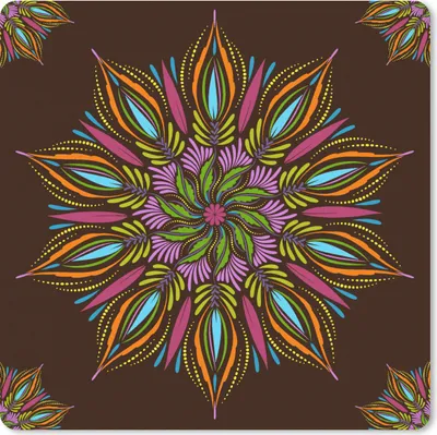 Produktbild von MuchoWow® Mauspad Mousepad Mandala - Gestaltung - Bohème 20x20 cm - Mousepads - Maus Mat - Pad - Mausunterlage - Desk Mat - Bureauartikeln