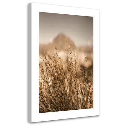 Produktbild von Leinwandbild Getrocknetes Gras 70x100 Feeby Beige bild für die wand bereit zum aufhängen