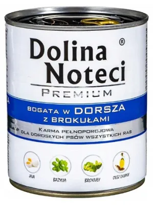 Produktbild von DOLINA NOTECI Premium Reich an Kabeljau und Brokkoli - Nassfutter für Hunde - 800 g