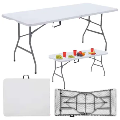 Productafbeelding van Klaptafel Met Slot Horeca Bankettafel Wit 180 X 74 Cm