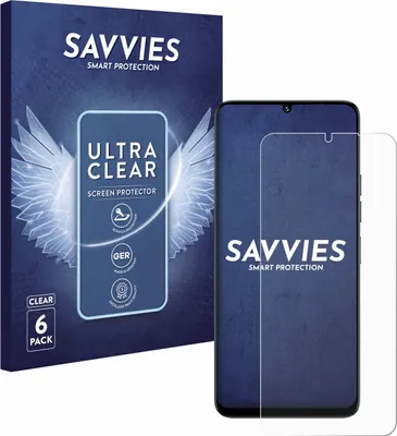 A product box and a screen protector for a smartphone.