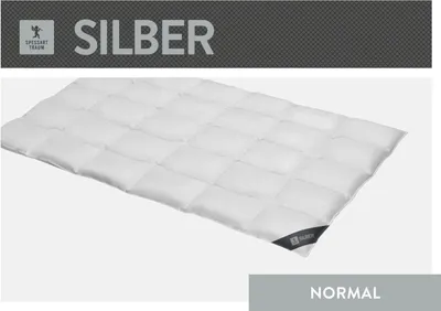 Produktbild von Spessarttraum Daunendecke Silber, Füllung: 100% Daunen, Bezug: 100% Baumwolle Größe 155x 220 cm Wärmeklasse normal