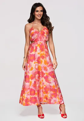 Produktbild von LARICA Kleid Maxi Flared Eleganz LA-OM-DLR368 pink S