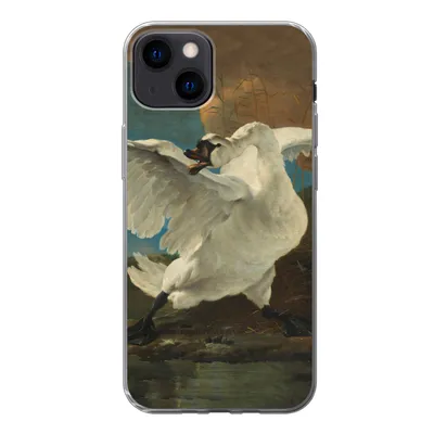 Produktbild von MuchoWow® Handyhülle Schutzhülle Hülle für iPhone 13 Der bedrohte Schwan - Gemälde von Jan Asselijn Silikon Softcase Handy Hülle - Karteninhaber
