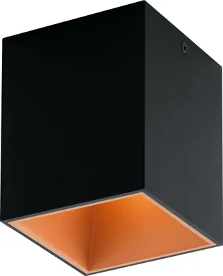 Produktbild von EGLO LED Deckenleuchte Polasso, 1 flammige Deckenlampe, Material: Aluminium, Kunststoff, Farbe: Schwarz, kupfer, L: 10x10 cm