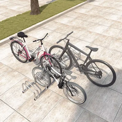 Produktbild von YZNAHRE Fahrradständer für 6 Fahrräder Fahrradhalter Aufstellständer Boden und Wand Montage 37cm Radabstand Verzinken Mehrfachständer für 30-65mm Reifenbreite Mountainbike Rennrad MTB, Silber