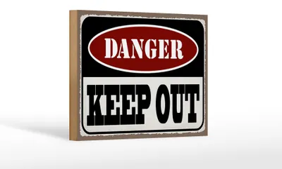 Produktbild von Holzschild Spruch 18x12 cm danger keep out kein Zutritt Dekoration