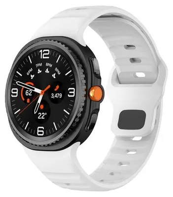 Produktbild von By Qubix Wave Silikonarmband - Weiß - passend für Samsung Galaxy Watch 8 Classic - 46 mm