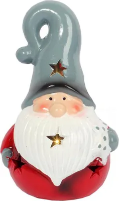 Zdjęcie produktu dla Ozdoba świąteczna ceramiczny MIKOŁAJ LED 15 cm