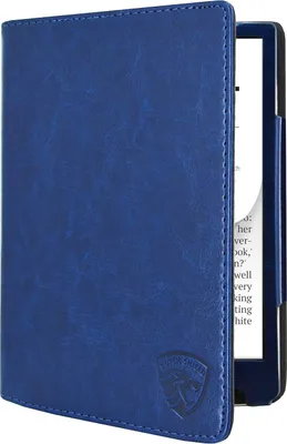 Produktbild von Dutch Shield - Luxe Case Hülle für das Pocketbook Inkpad Color 2, Pocketbook Inkpad Color 3 Ebook - Klapphülle Ereader Schutzhülle Cover Blau