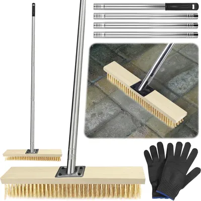 Productafbeelding van Tuinbezem 160 cm, RVS borstel 40 cm, draadbezem voor buiten