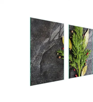 Immagine prodotto di Piastre coprifornelli 2 pezzi 75x52 copertura piano cottura Vetroceramica tagliere in vetro ardesia spezie