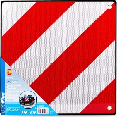 Produktbild von Warntafel Spanien Aluminium mit Ösen 50x50cm reflektierend in rot/weiß