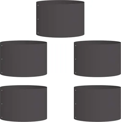 Produktbild von vidaXL Pflanzenring 5 pcs Schwarz 30 x 30 x 20 cm Kaltgewalzter Stahl