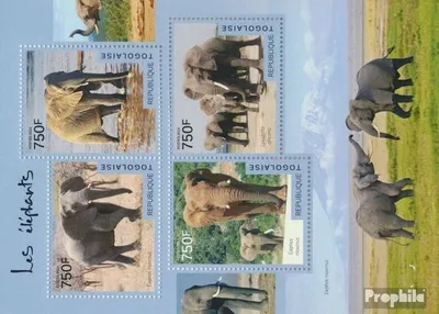 Produktbild von Briefmarken Togo 2014 Mi 6136-6139 Kleinbogen (kompl. Ausgabe) postfrisch Elefanten