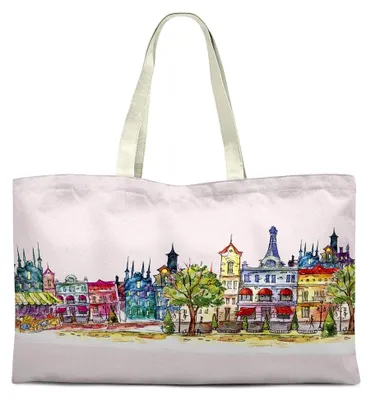 Produktbild von Bedruckte Einkaufstasche, Wiederverwendbare, Tasche, Faltbar, Stofftasche mit Zwei Langen Henkeln, Größe: 50x40 Cm