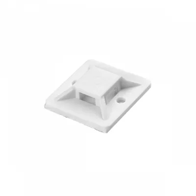 Obrázek produktu pro Držák kabelové pásky, samolepicí, 30x30 mm, bílý, 50 kusů