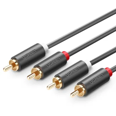 Produktbild von Ugreen Premium Audio Kabel 2RCA auf 2RCA 5m - Grau